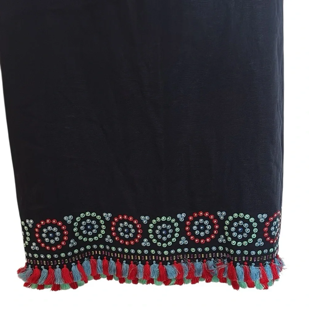 Kate Spade retail $498 New York Embroidered Tassel Beaded Dress Navy, 2